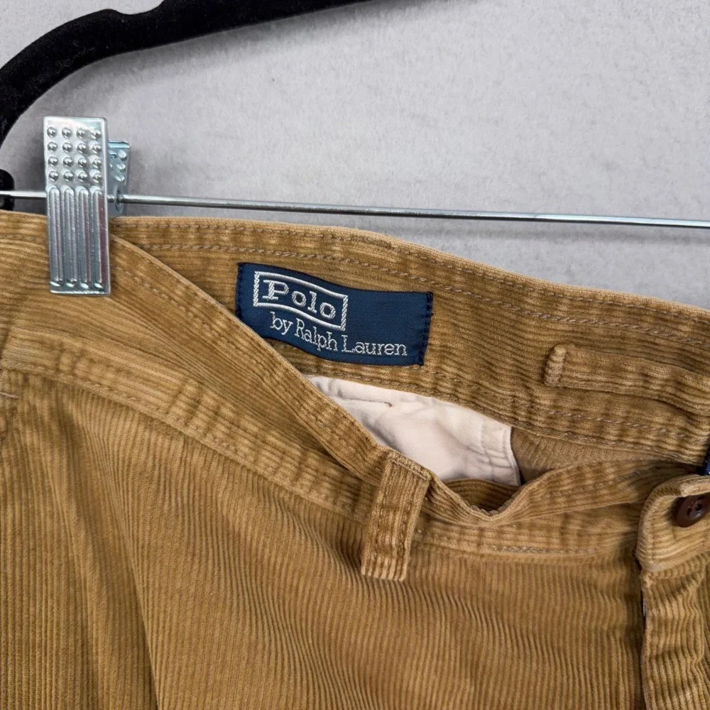 Vintage Polo Ralph Lauren Pants Mens 38/30 Tan Corduroy Utility Cargo Gorpcore